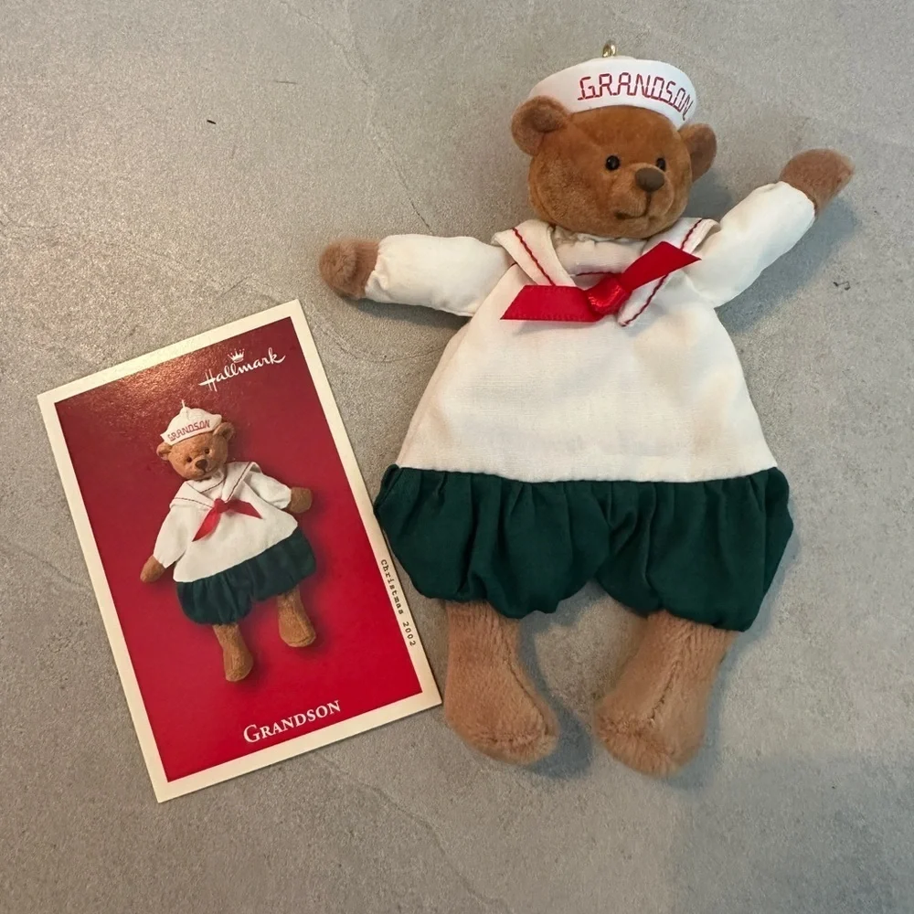 Hallmark 2002 GRANDSON Teddy Bear Sailor Keepsake Ornament - Picture 2 of 6